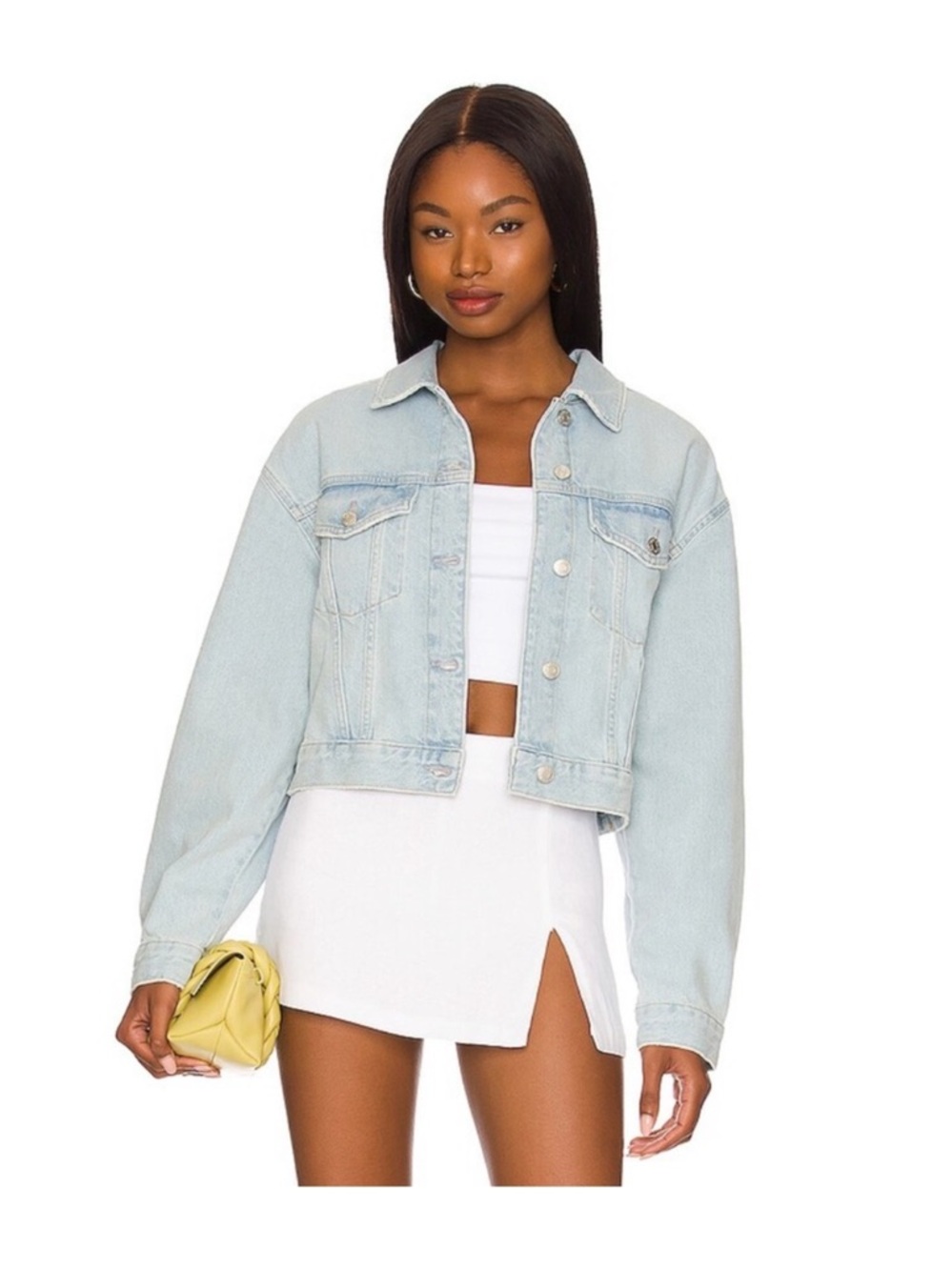 Rails Light Blue Cropped Denim Jacket